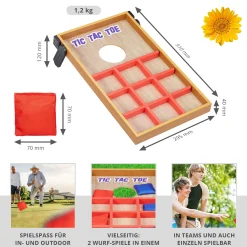 2in1 Cornhole Wurfspiel mit Tic-Tac-Toe