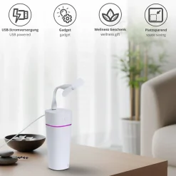 2in1 Luftbefeuchter mit Ventilator und LED Leuchte