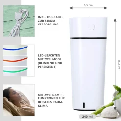2in1 Luftbefeuchter mit Ventilator und LED Leuchte