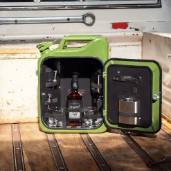 Kanisterbar mit 8-teiligem Zubehör - grüne Mini Bar