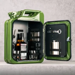 Kanisterbar mit 8-teiligem Zubehör - grüne Mini Bar