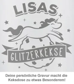 Keksdose mit Gravur - Einhorn