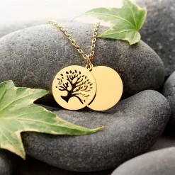 Kette mit Baum Anhänger - Gold