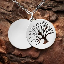 Kette mit Baum Anhänger - Silber