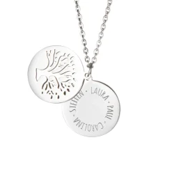 Kette mit graviertem Baum Anhänger Silber - Namen