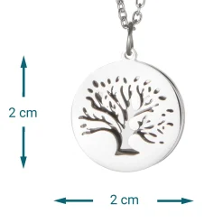 Kette mit graviertem Baum Anhänger Silber - Namen