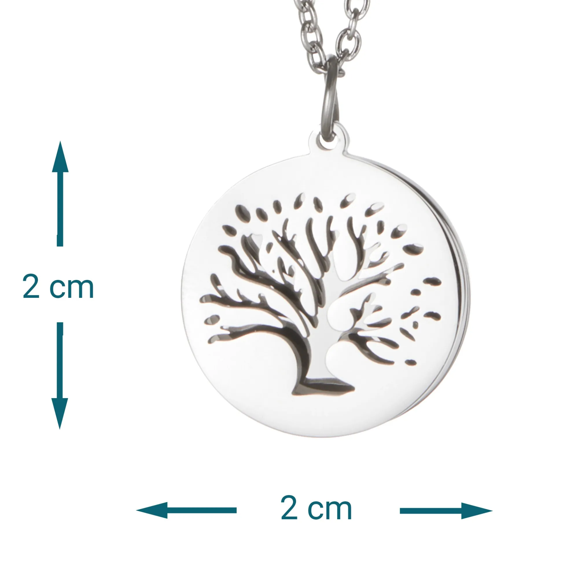 Kette mit graviertem Baum Anhänger Silber - Namen