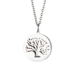 Kette mit graviertem Baum Anhänger Silber - Namen
