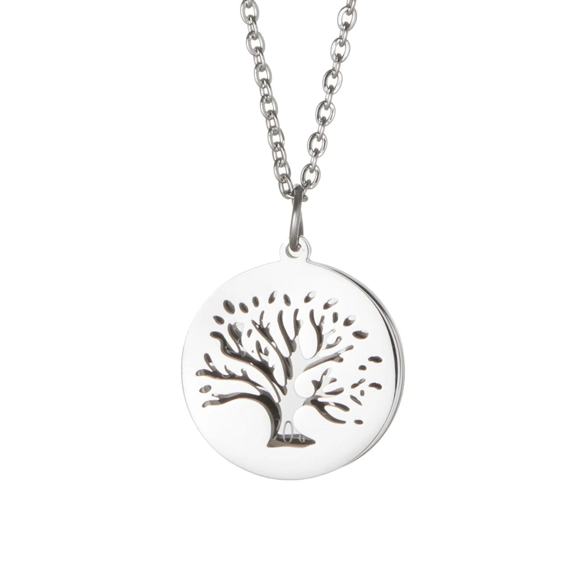 Kette mit graviertem Baum Anhänger Silber - Namen