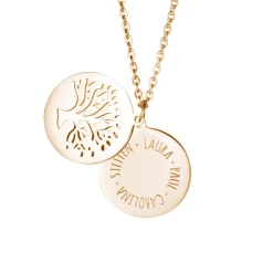 Kette mit graviertem Baum Anhänger Gold - Namen
