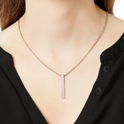 Kette mit Stabanhänger Rosegold - Geokoordinaten