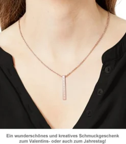 Kette mit Stabanhänger Rosegold - Geokoordinaten