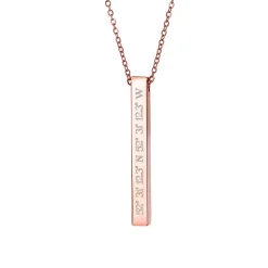 Kette mit Stabanhänger Rosegold - Geokoordinaten