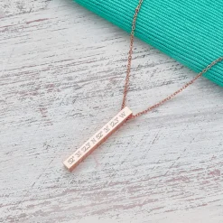 Kette mit Stabanhänger Rosegold - Geokoordinaten