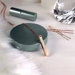 Kette mit Stabanhänger Rosegold - Name