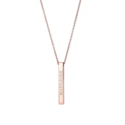 Kette mit Stabanhänger Rosegold - Name