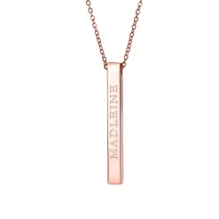 Kette mit Stabanhänger Rosegold - Name