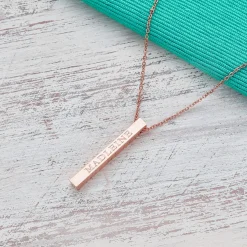 Kette mit Stabanhänger Rosegold - Name