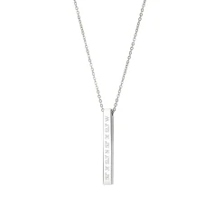 Kette mit Stabanhänger Silber - Geokoordinaten