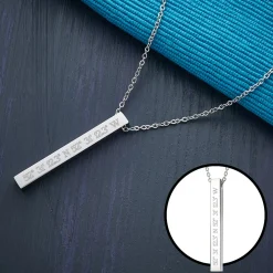 Kette mit Stabanhänger Silber - Geokoordinaten