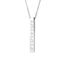 Kette mit Stabanhänger Silber - Geokoordinaten