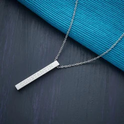 Kette mit Stabanhänger Silber - Name