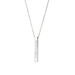 Kette mit Stabanhänger Silber - Name