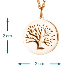 Kettenanhänger Gold - Baum und Jahresringe mit Initialen