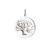 Kettenanhänger Silber - Baum und Jahresringe mit Initialen