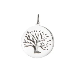 Kettenanhänger Silber - Baum und Jahresringe mit Initialen