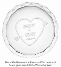 Kristall mit Gravur - Amors Pfeil
