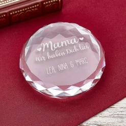 Kristall mit Gravur für Mama