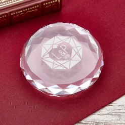 Kristall mit Initialen Gravur - Herzdiamant