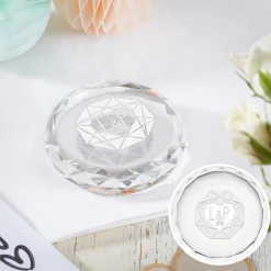 Kristall mit Initialen Gravur - Herzdiamant