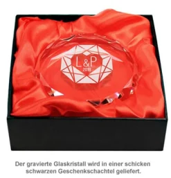 Kristall mit Initialen Gravur - Herzdiamant