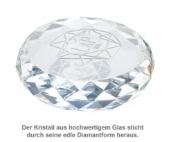 Kristall mit Initialen Gravur - Herzdiamant