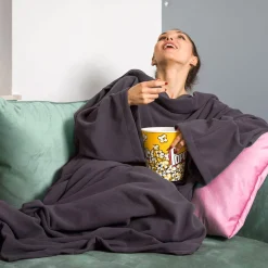 Kuscheldecke mit Ärmeln - Grau