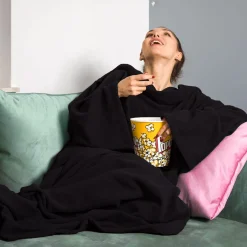 Kuscheldecke mit Ärmeln - Schwarz