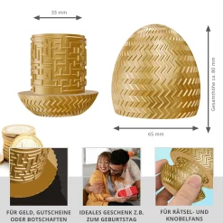Labyrinthbox Ei – Geschenkverpackung für Geld & Gutscheine - Gold