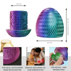 Labyrinthbox Ei – Geschenkverpackung für Geld & Gutscheine - Farbverlauf
