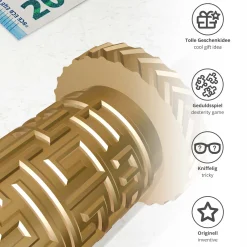 Labyrinthbox Röhre – Kniffelige Geschenkverpackung für Geld & Gutscheine - Gold