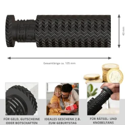 Labyrinthbox Röhre – Kniffelige Geschenkverpackung für Geld & Gutscheine - Schwarz