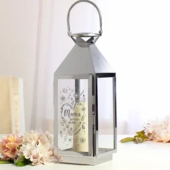 Laterne mit Gravur - Blumenherz für Mama