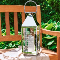 Laterne mit Gravur - Trauerspruch