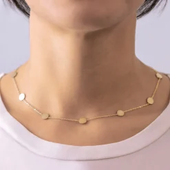 Layering Kette mit Plättchen - Gold