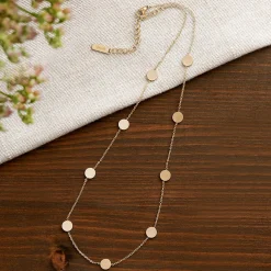 Layering Kette mit Plättchen - Gold