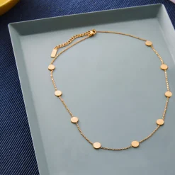 Layering Kette mit Plättchen - Gold