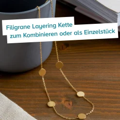 Layering Kette mit Plättchen - Gold