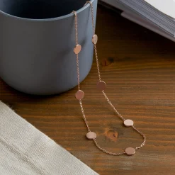 Layering Kette mit Plättchen - Rosegold