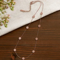Layering Kette mit Plättchen - Rosegold
